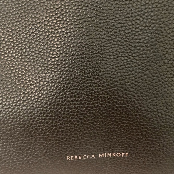 Rebecca Minkoff Chain Tote Pebble Leather Carryall Bag Black Large NWOT - Picture 2 of 15